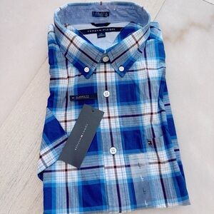Tommy Hilfiger Men Plaid Classic Fit Shirt L NWT